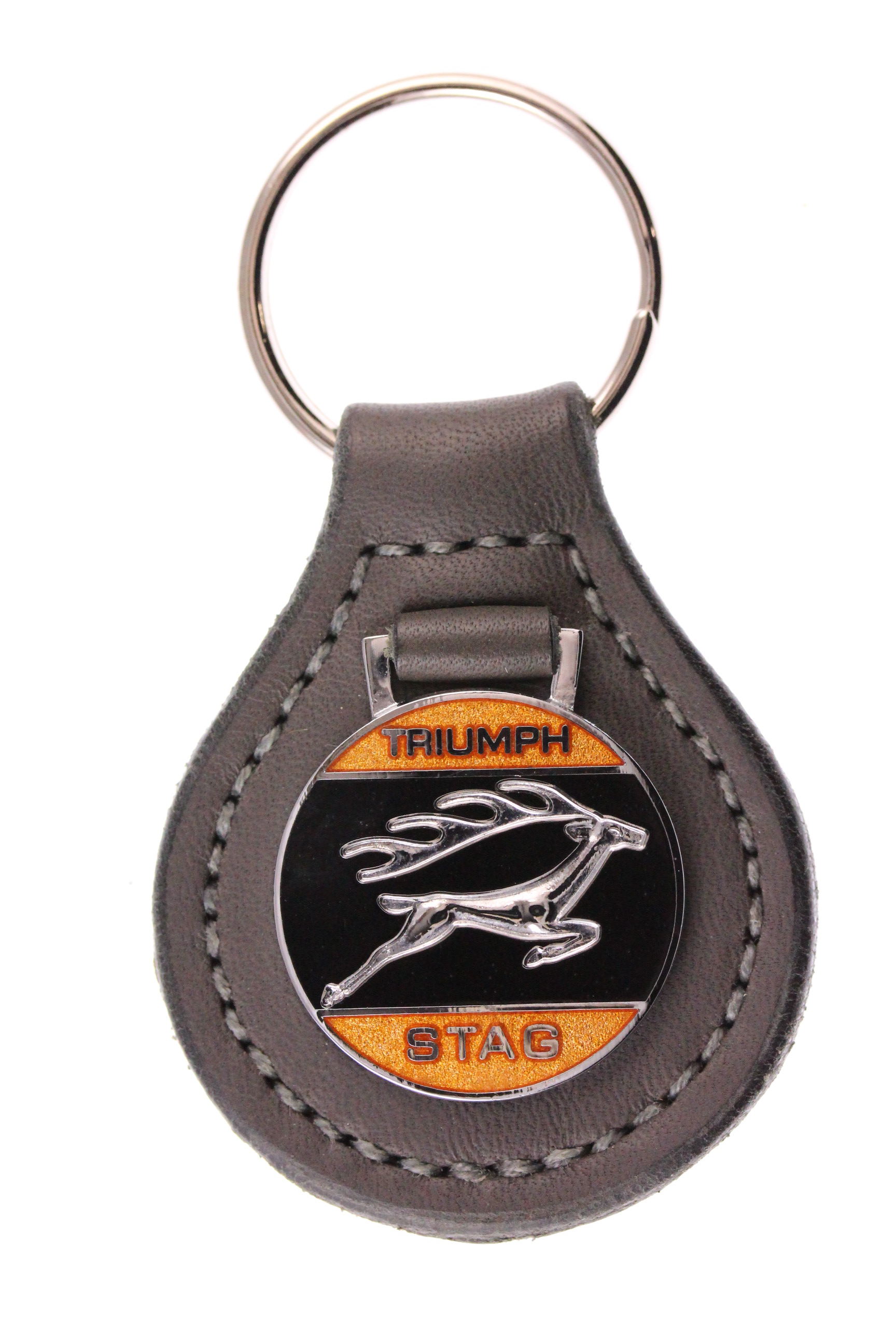 badge mounted on a leather fob Triumph Stag Keyring Key Ring