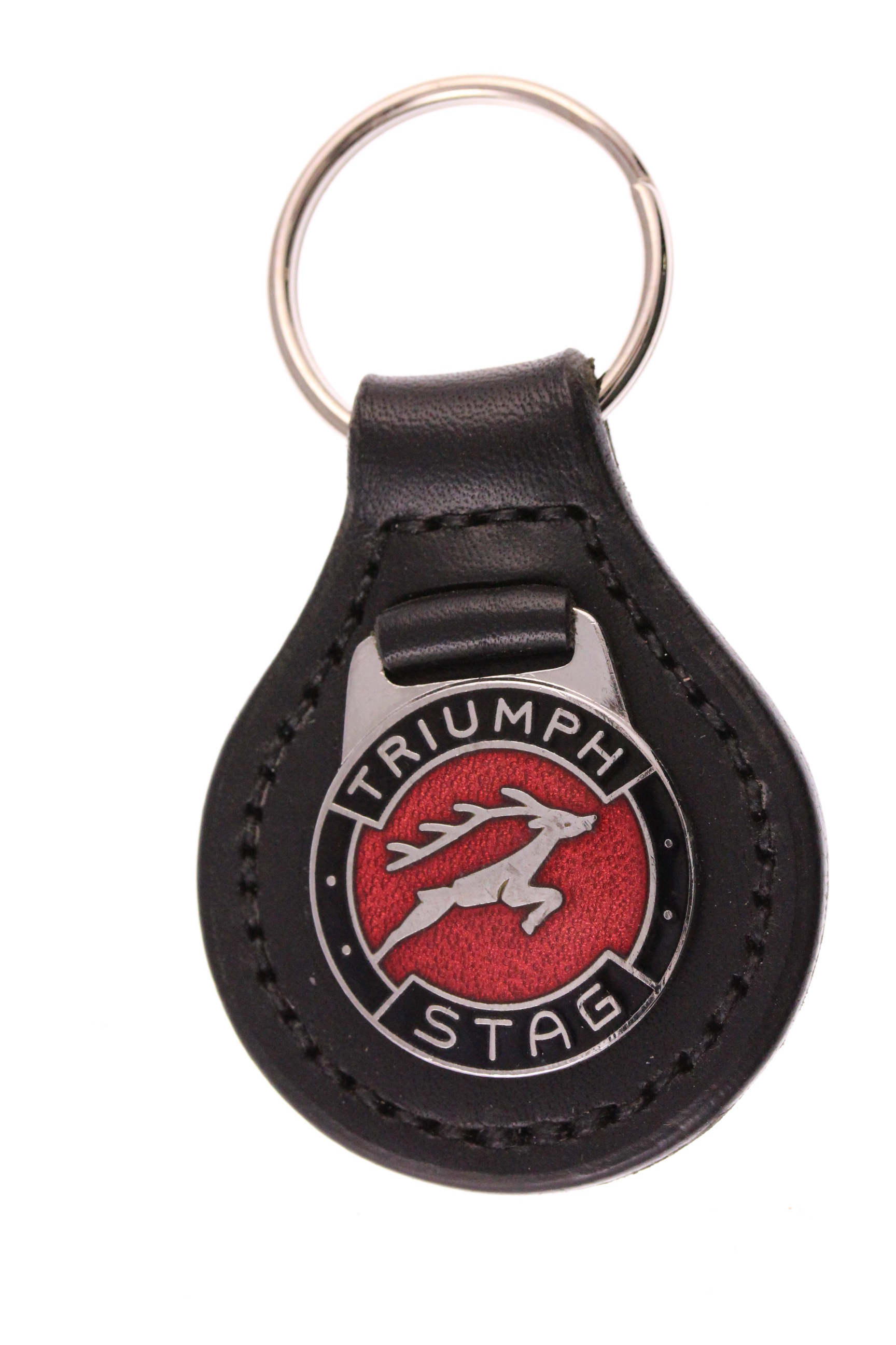 badge mounted on a leather fob Triumph Stag Keyring Key Ring