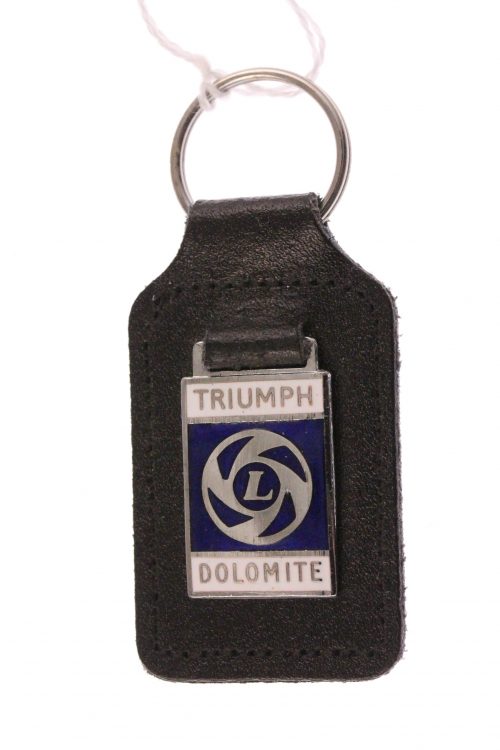 Triumph Spitfire MK1 Logo Quality Black Leather Keyring