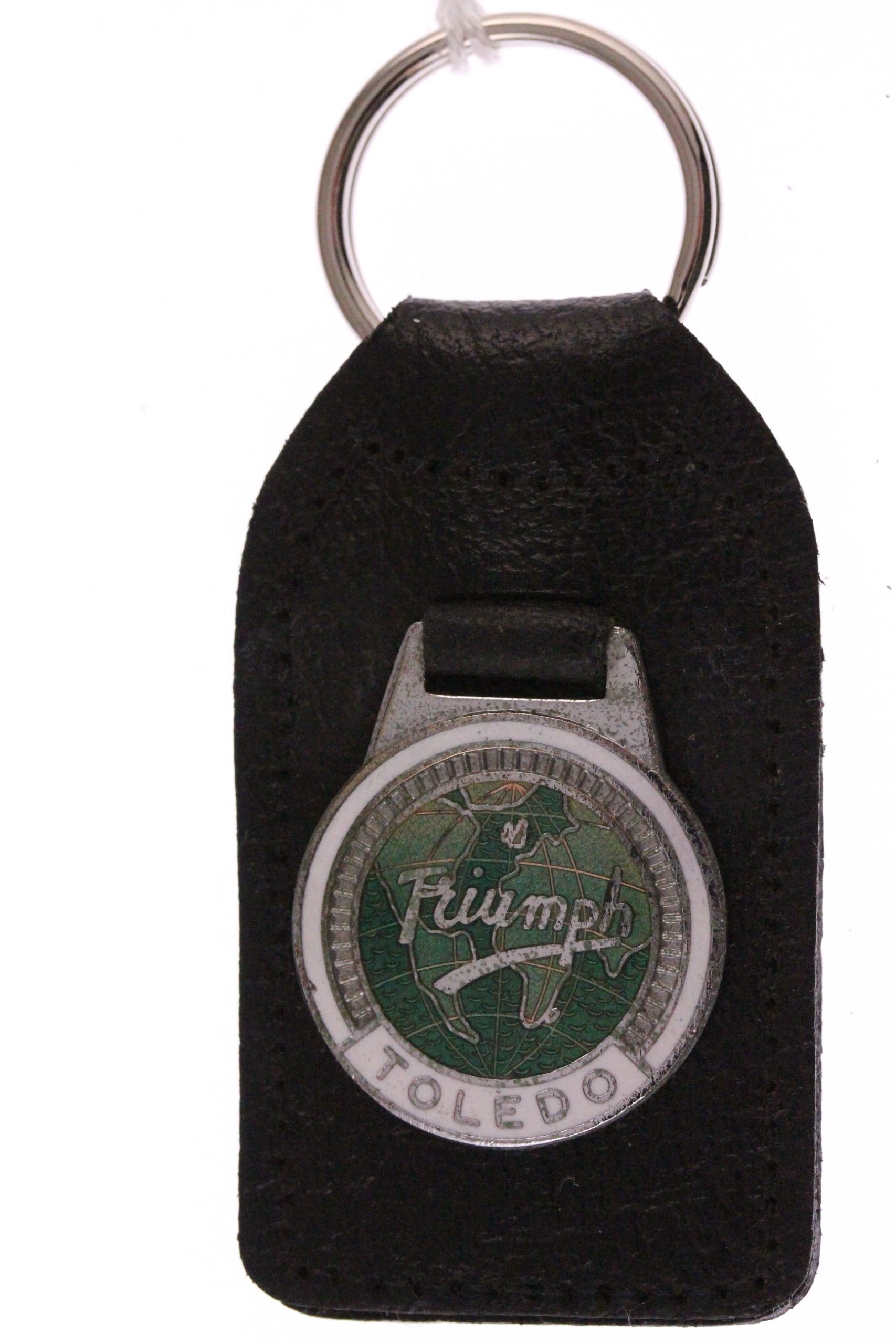 LEATHER KEY CHAIN RING FOB RED MADE IN ENGLAND FOR TRIUMPH 