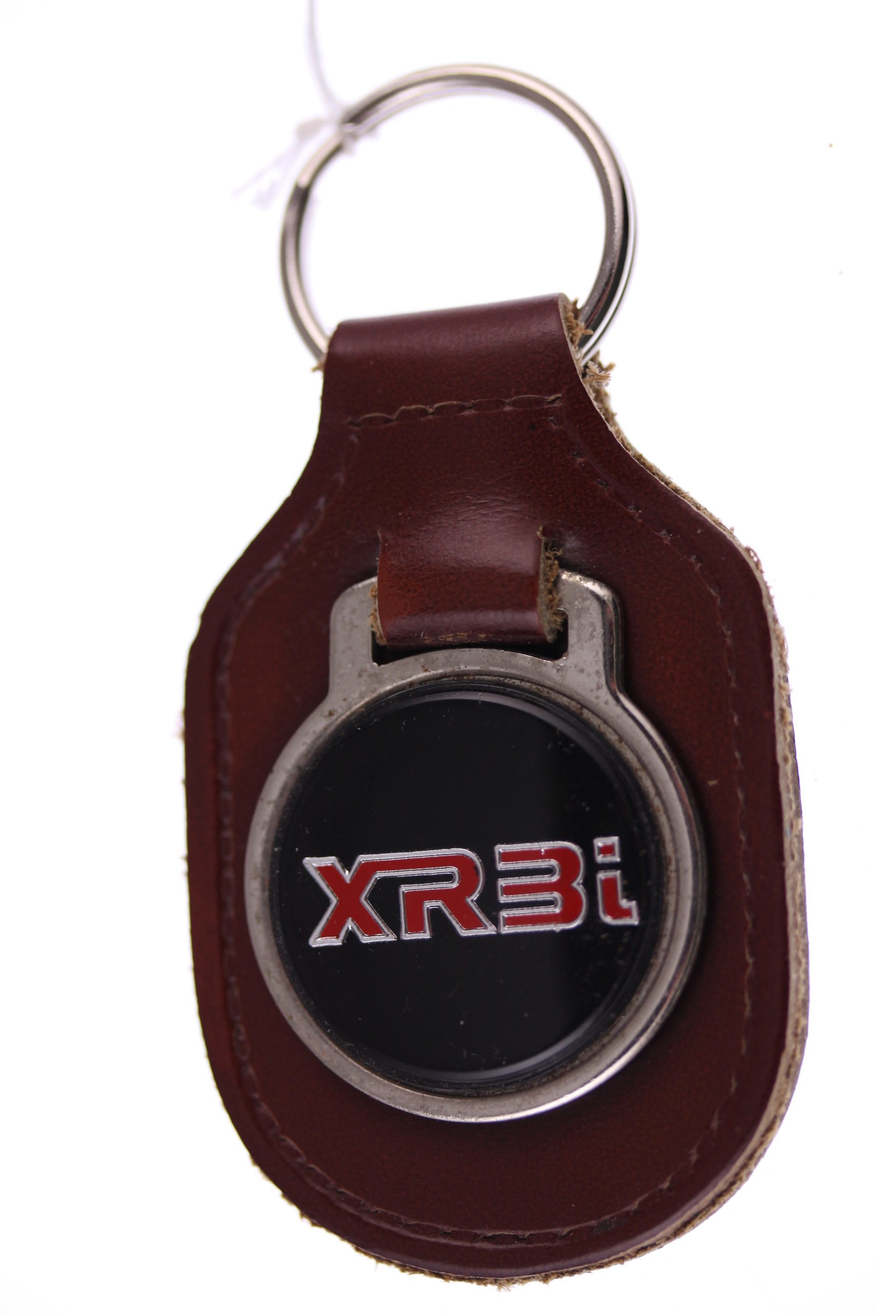 badge mounted on a leather fob Ford Escort Keyring Key Ring