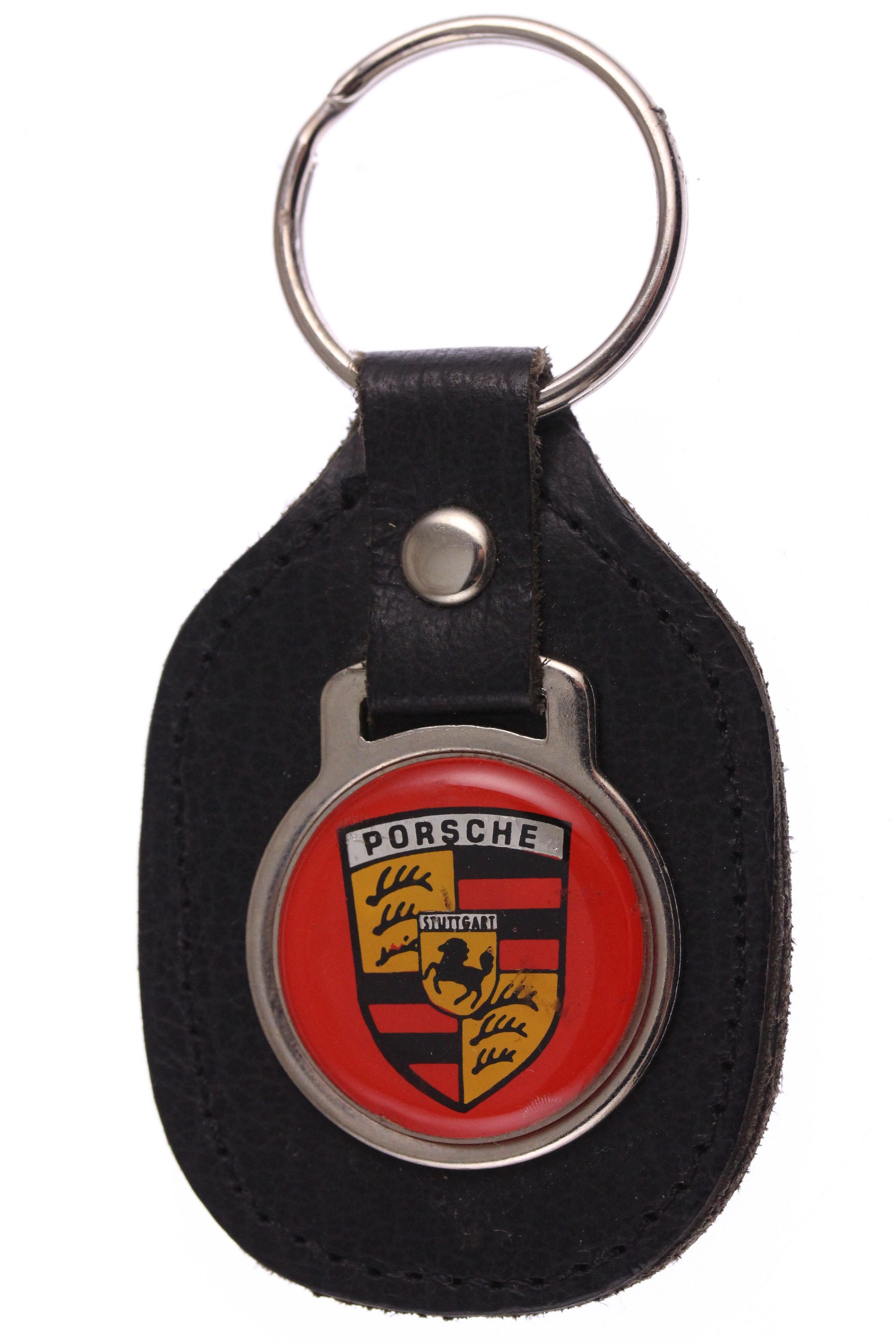 AUTHENTIC PORSCHE KEYCHAIN IN CLASSIC BLACK KEY RING