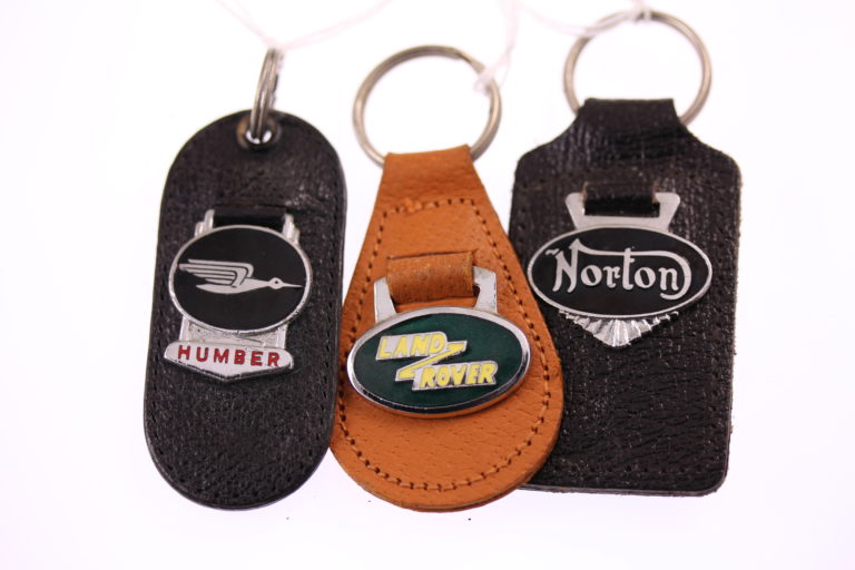 badge mounted on a leather fob Norton Keyring Key Ring 