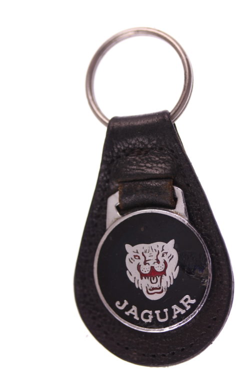 Vintage Jaguar Keychain Leather NOS Key Chain Key Fob Key Ring 