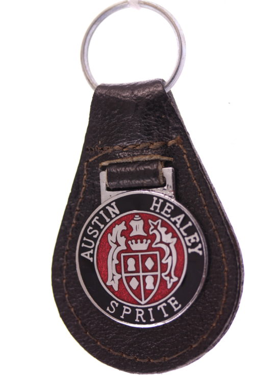 Austin Healey Keychain  Vintage Leather Sm Pocket used for meter coin or meds 